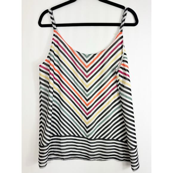 Cabi Womens Linea Cami Tank Top Chevron Striped Adjustable Straps #5043 Small - Picture 1 of 6
